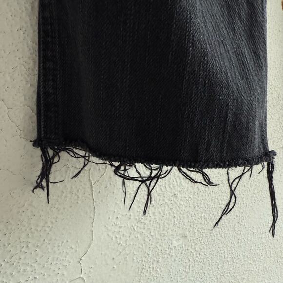 Hollister Ultra High Rise Mom Jeans Washed Black Raw Hem Womens 5s Soft Grunge - Picture 4 of 8